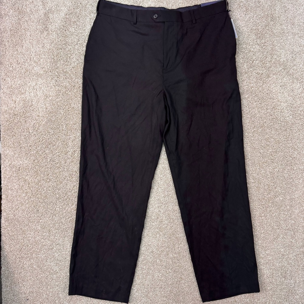 Croft & Barrow Dress Pant Mens 40x32 Classic Fit Black Comfort Waist NEW